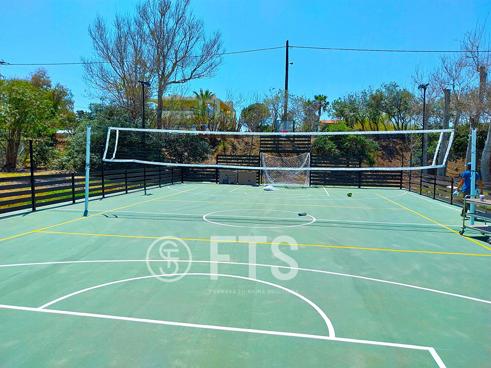 Κατασκευή MULTI SPORT COURT από την FTS HELLAS σε ξενοδοχειακό συγκρότημα στο Μάλεμε Χανίων