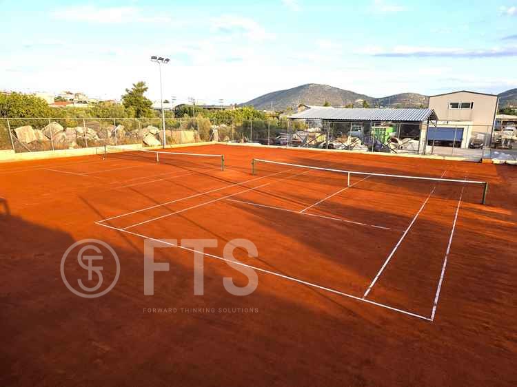 Κατασκευή γηπέδων tennis με χωμάτινη επιφάνεια σε tennis club στην Χαλκίδα από την FTS HELLAS