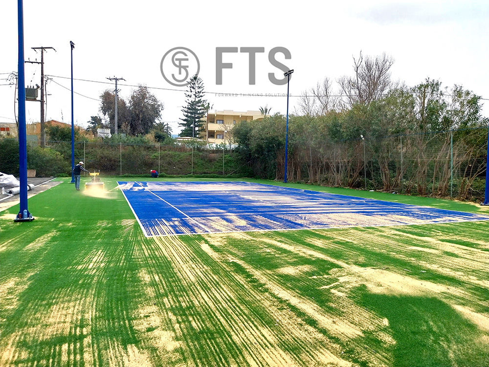 Κατασκευή γηπέδου tennis σε ξενοδοχειακό συγκρότημα στο Μάλεμε Χανίων στην Κρήτη 